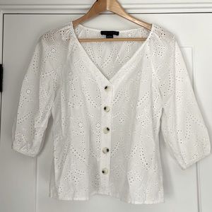 Sanctuary White Eyelet Shirt
